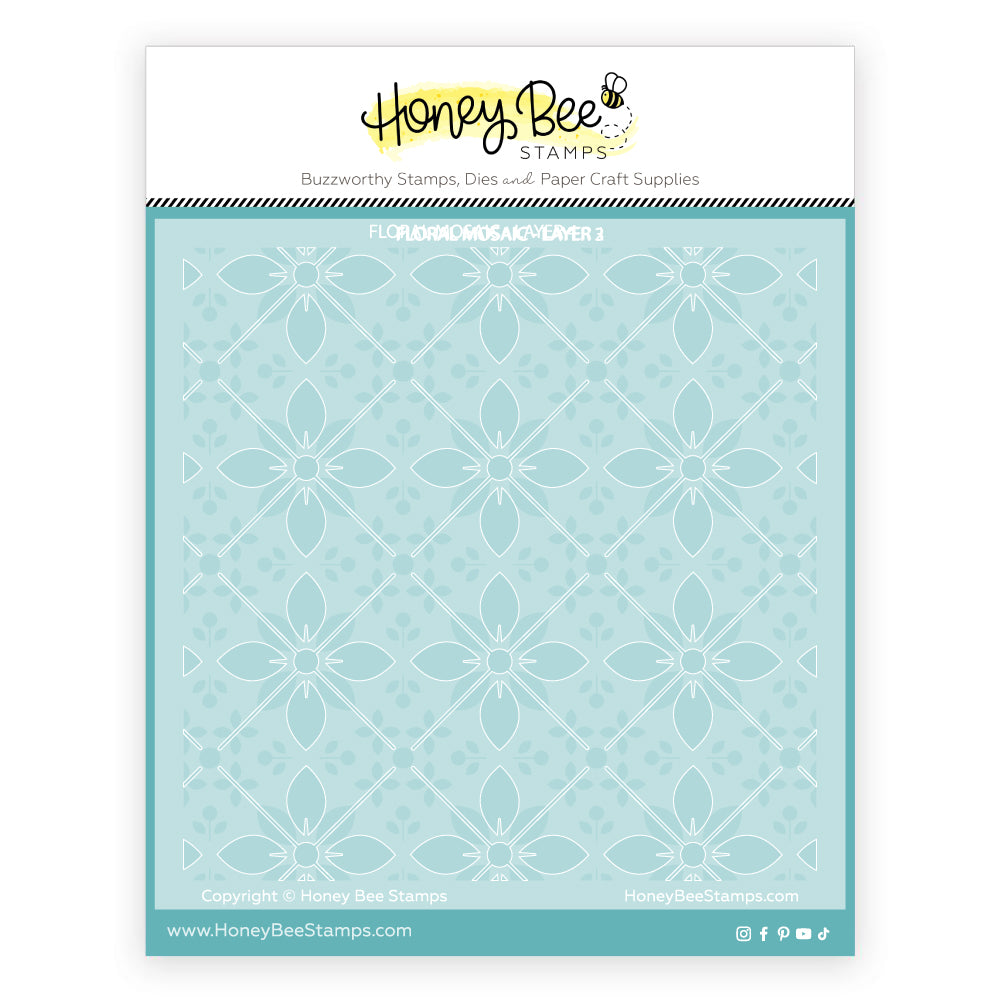 Honey Bee Stamps Floral Mosaic Layering Stencil (Set Of 4)