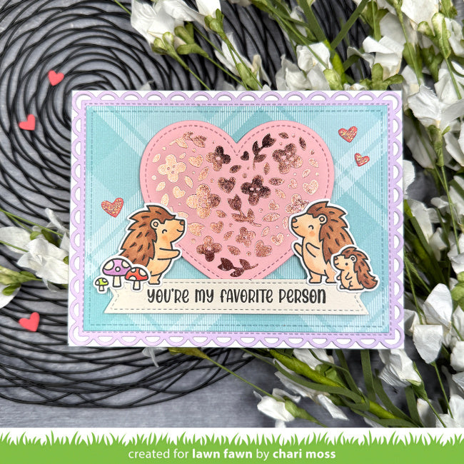 Lawn Fawn Floral Heart Hot Foil Plate