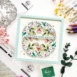 Pinkfresh Studio Floral Round Frame Press Plate & Die Set Bundle