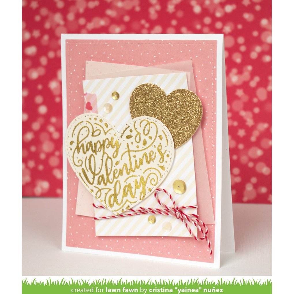 Lawn Fawn Foiled Sentiments: Happy Valentine's Day Hot Foil Plate