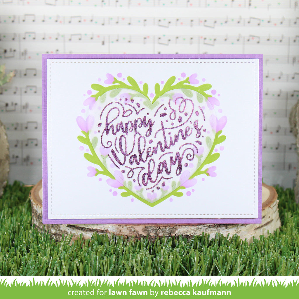 Lawn Fawn Foiled Sentiments: Happy Valentine's Day Hot Foil Plate