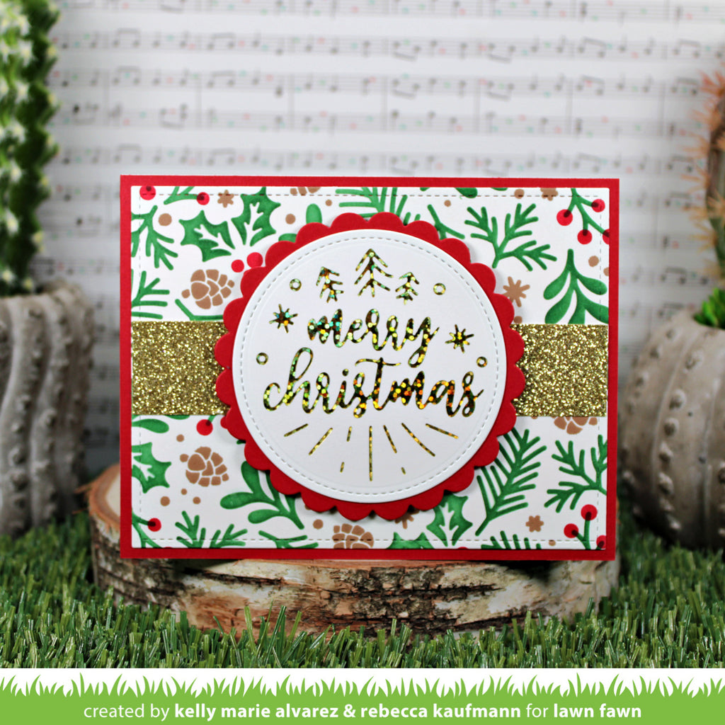 Lawn Fawn Foiled Sentiments: Merry Christmas Hot Foil Plate