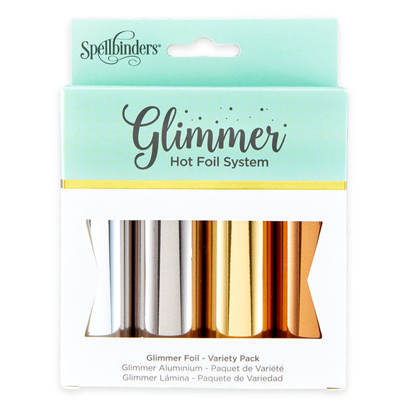 Spellbinders Glimmer Hot Foil 4 Rolls - Essential Metallics Variety Pack