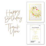 Spellbinders Thank You & Happy Birthday Glimmer Hot Foil Plate Set - Stylish Script Collection