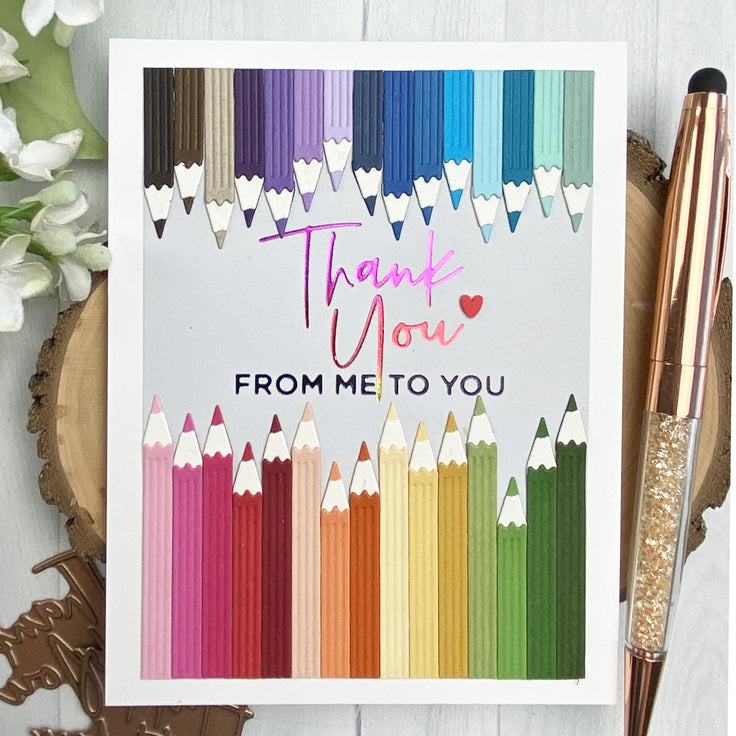 Spellbinders Thank You & Happy Birthday Glimmer Hot Foil Plate Set - Stylish Script Collection