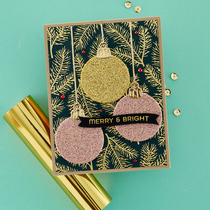 Spellbinders Pine Sprays Hot Foil Plate - Glimmer for the Holidays Collection