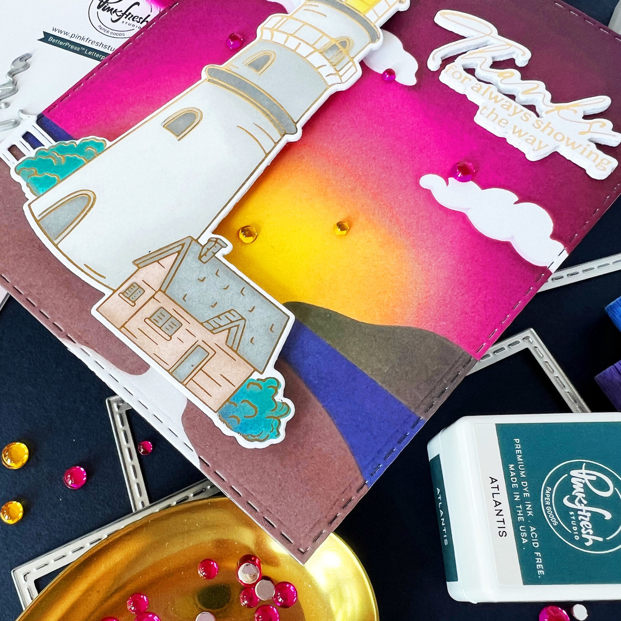 Pinkfresh Studio Guiding Light Stamp Die & Stencil Bundle