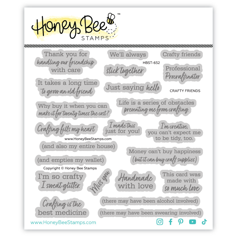 Honey Bee Stamps Crafty Friends - 6"x6" Stamp Set