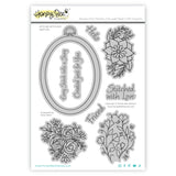 Honey Bee Stamps Stitched With Love - 6"x8" Stamp Set