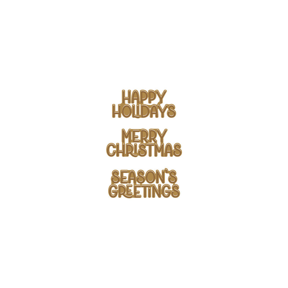 Hero Arts Three Holiday Messages Hot Foil Plate