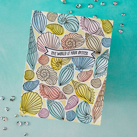 Hero Arts Scattered Shells BetterPress + Foil Plate from the Summer by The Shore Collection