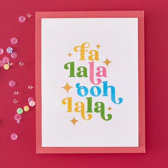 Spellbinders Hero Arts Fa La La BetterPress + Foil Set from the Very Merry Collection