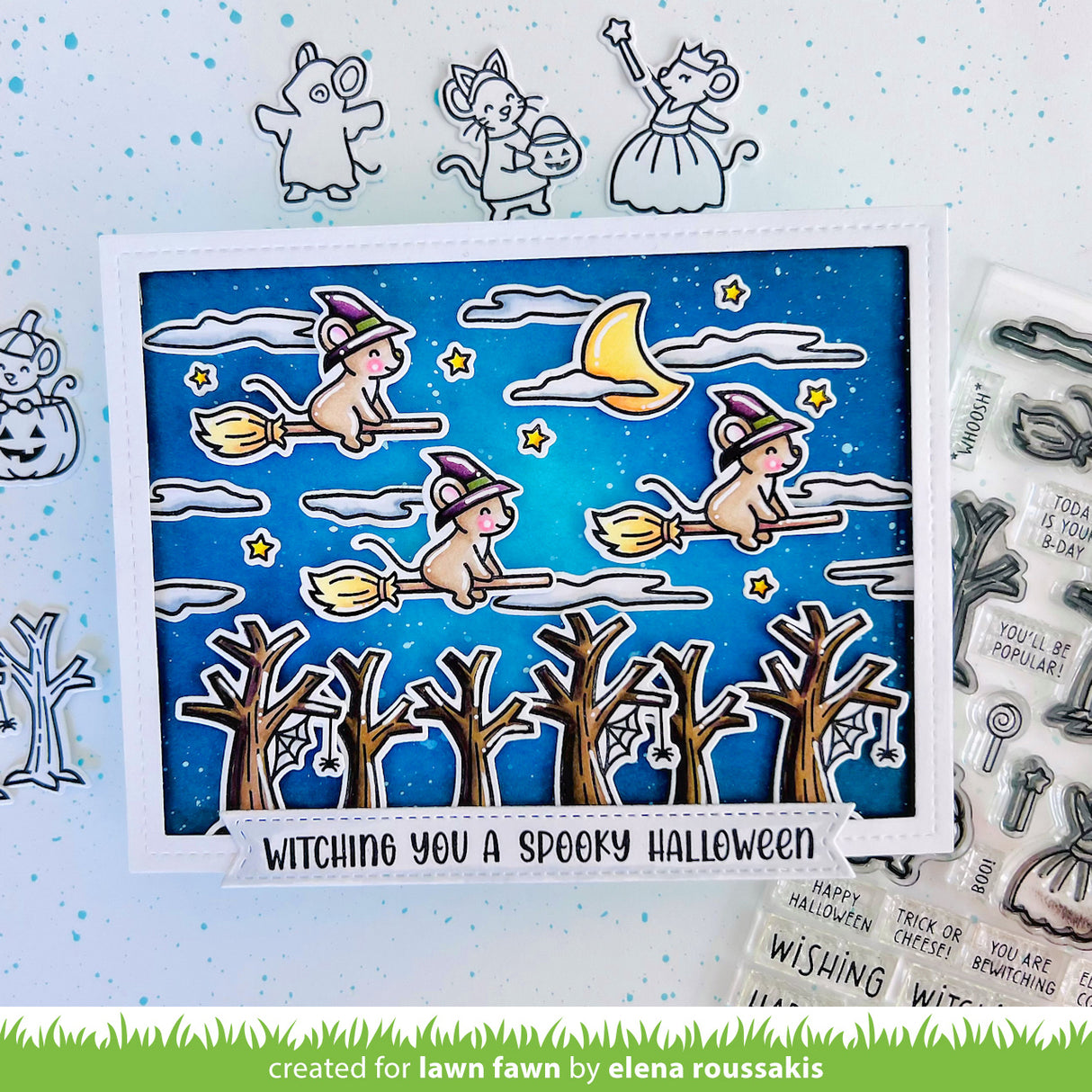 Lawn Fawn halloween mice Stamp
