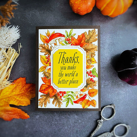 Spellbinders Notched Corner Frames Etched Dies - BetterPress Autumn Collection