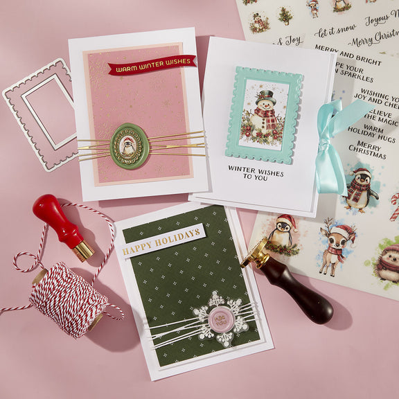 Spellbinders Postage Stamps 3D Emboss & Cut Folder from the Holiday Magic Collection