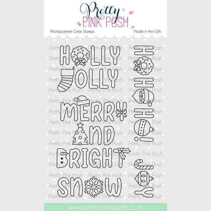 Pretty Pink Posh Holiday Word Scenes stamp set