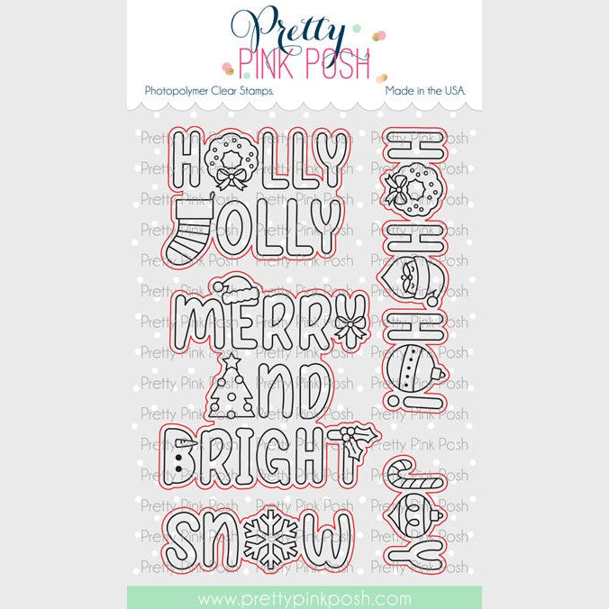 Pretty Pink Posh Holiday Word Scenes dies