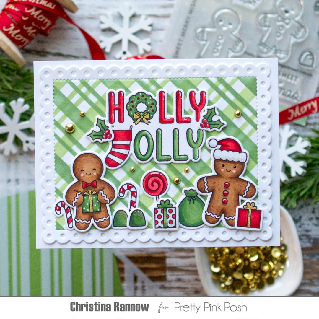 Pretty Pink Posh Holiday Word Scenes stamp set