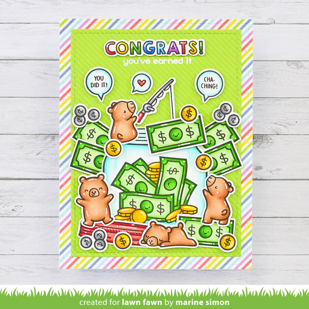 Lawn Fawn How You Bean? Money Add-on Stamp and Die Set Bundle