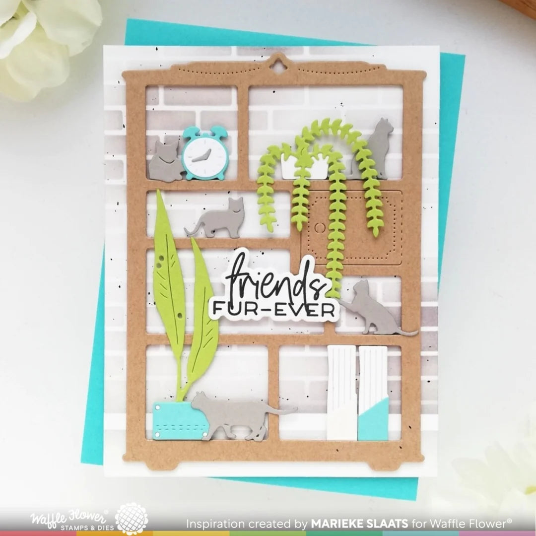 Waffle Flower Purrfect Sentiments Stamp and Die Set Combo