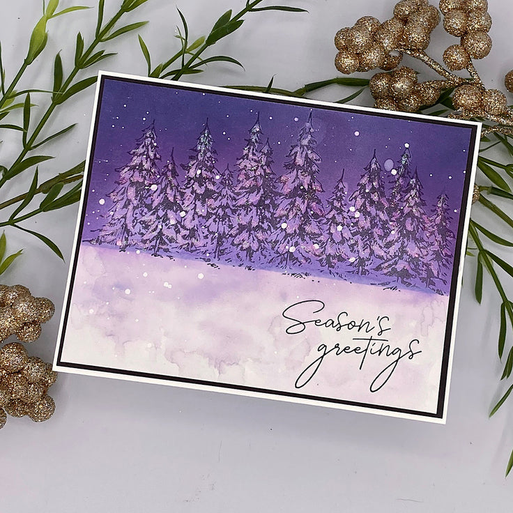 Spellbinders Seasons Greetings Evergreens Press Plate & Die Set - More BetterPress Christmas Collection
