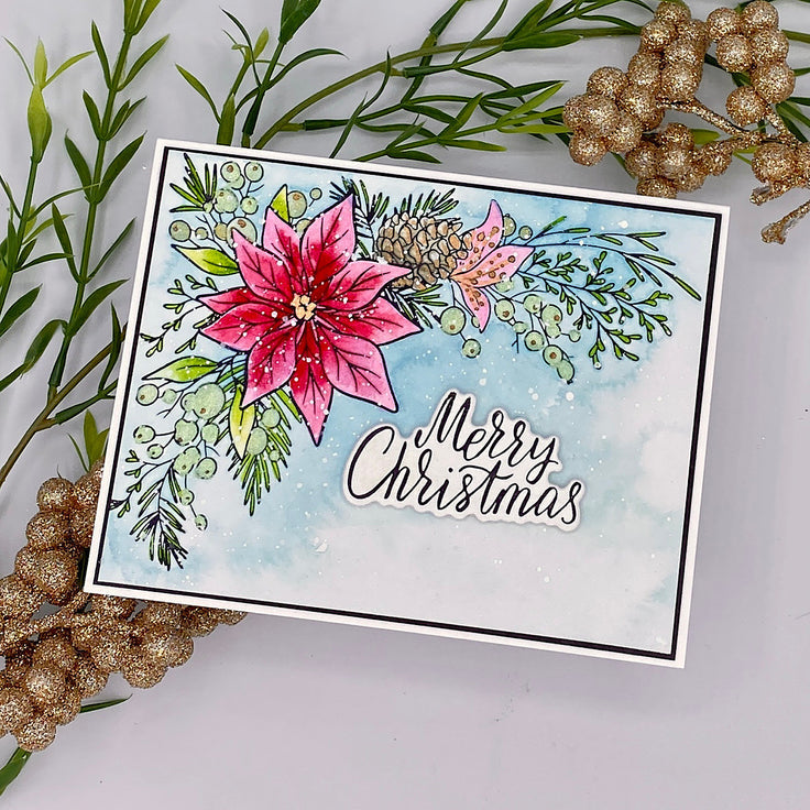 Spellbinders Poinsettia Corner Press Plate & Die Set - More BetterPress Christmas Collection