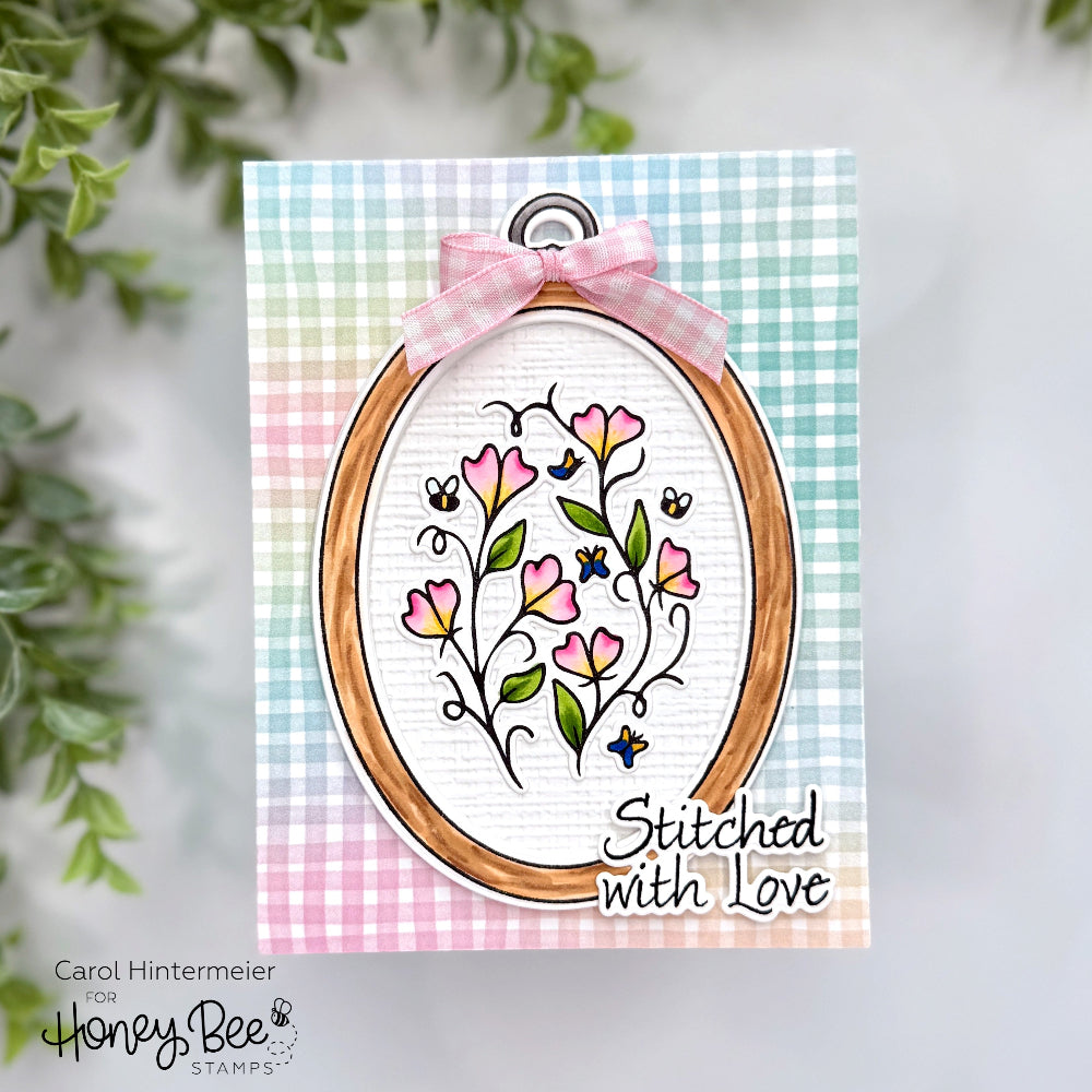 Honey Bee Stamps Stitched With Love - 6"x8" Stamp Set