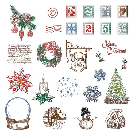 Honey Bee Postmarked: Holiday Rubber Cling Stamp & Honey Cuts Die Set Bundle