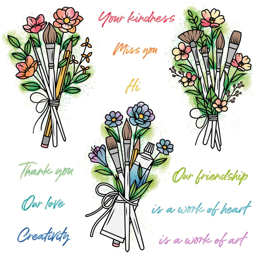 Honey Bee Stamps Work Of Heart - 6"x6" Stamp Set