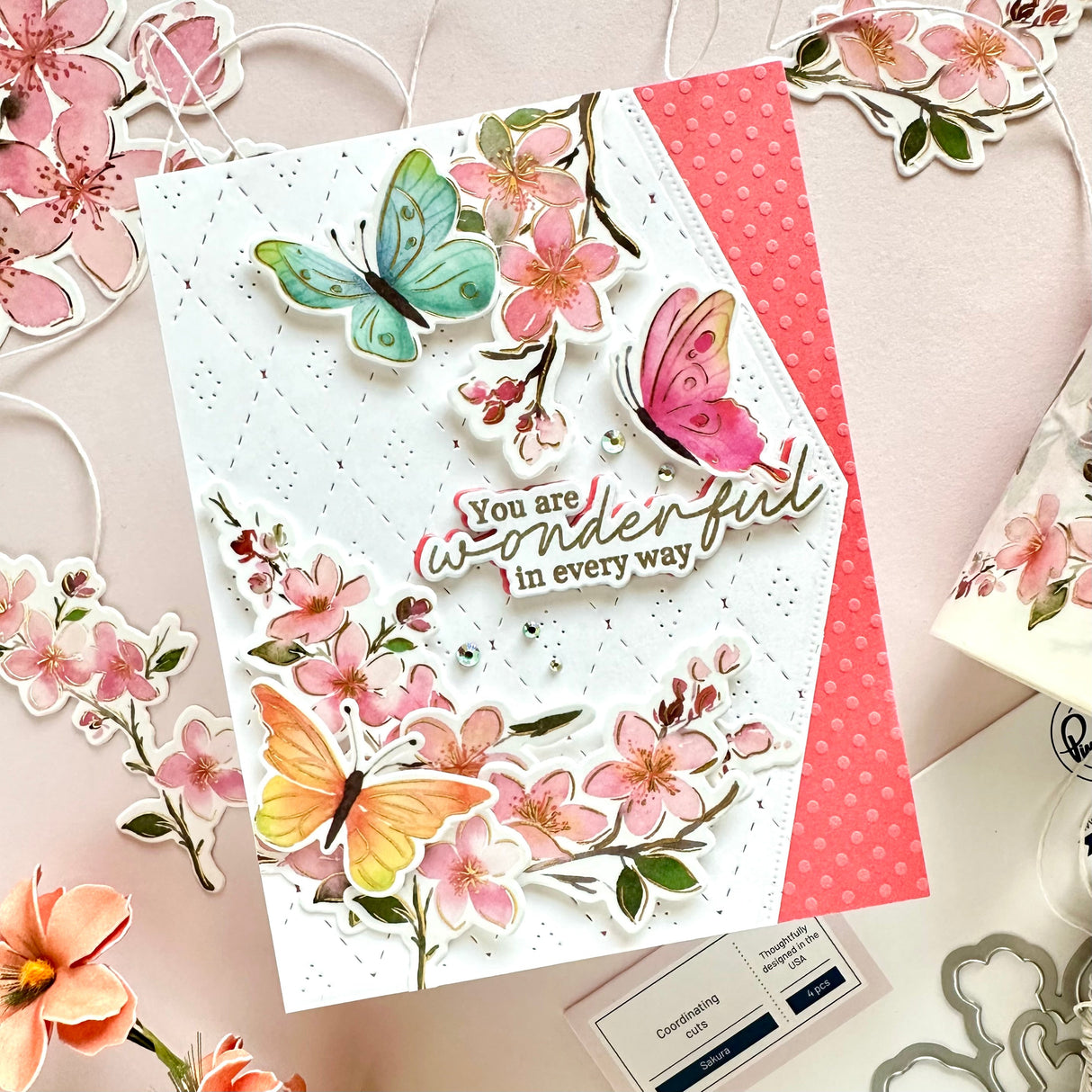 Pinkfresh Studio Sakura Stamp, Die, Stencil and Washi Bundle