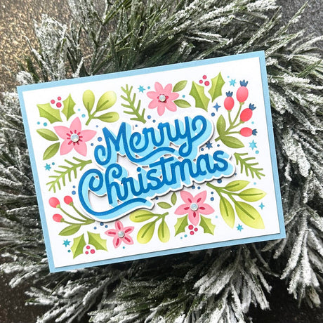 Spellbinders Layered Merry Christmas Foliage Stencil & Die Bundle - Layered Christmas Stencils Collection