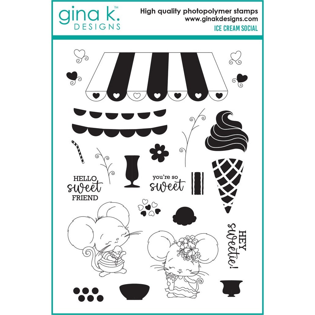 Gina K Designs Ice Cream Social Stamp & Die Set Bundle