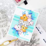 Pinkfresh Studio Playful Petals Stamp, Die, Stencil & Press Plate Bundle