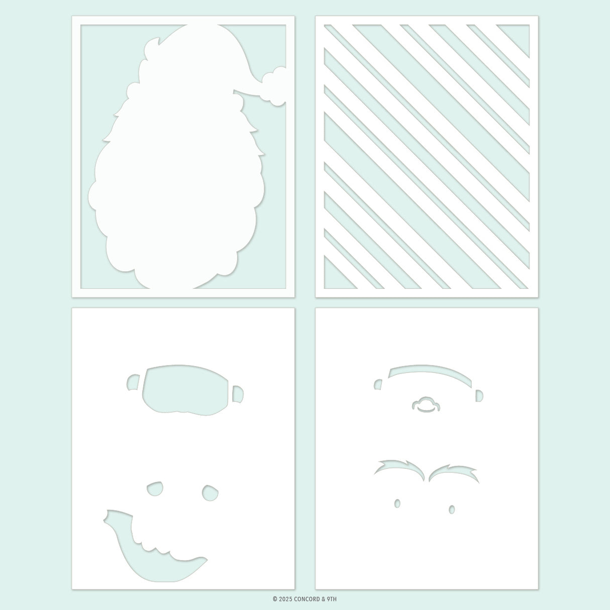 Concord & 9th Jolly St. Nick Stencil Pack (4 qty; 4.75 x 6)