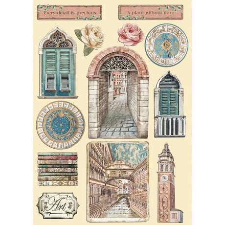 Stamperia Colored Wooden shape A5 - Venice City of Art KLSP185