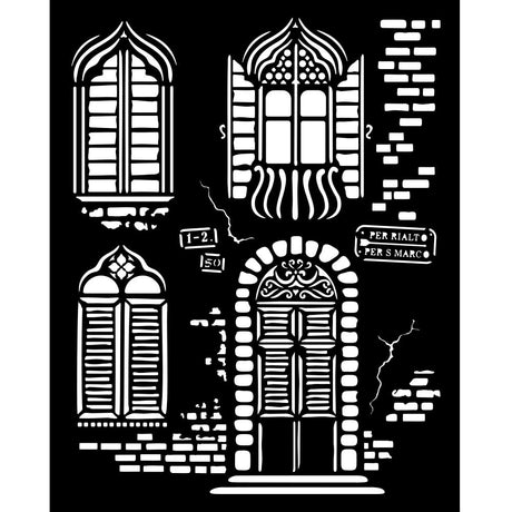 Stamperia Thick stencil cm 20X25 - Venice City of Art windows KSTD181