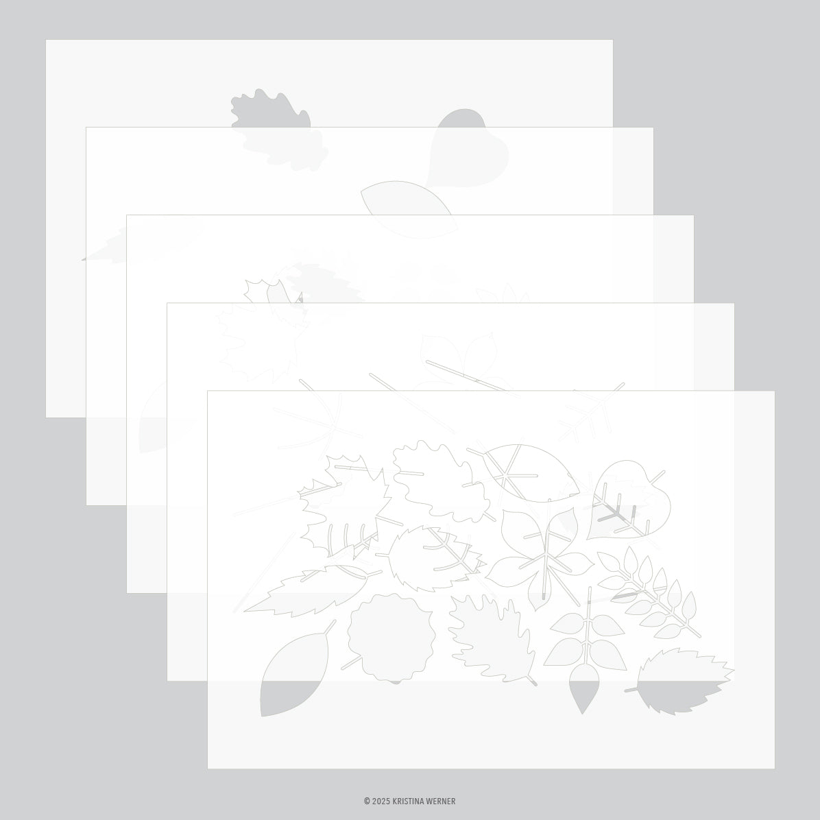 Concord & 9th Kristina Werner Thankful Leaves Stencil Pack (5 qty.; 6 x 9)