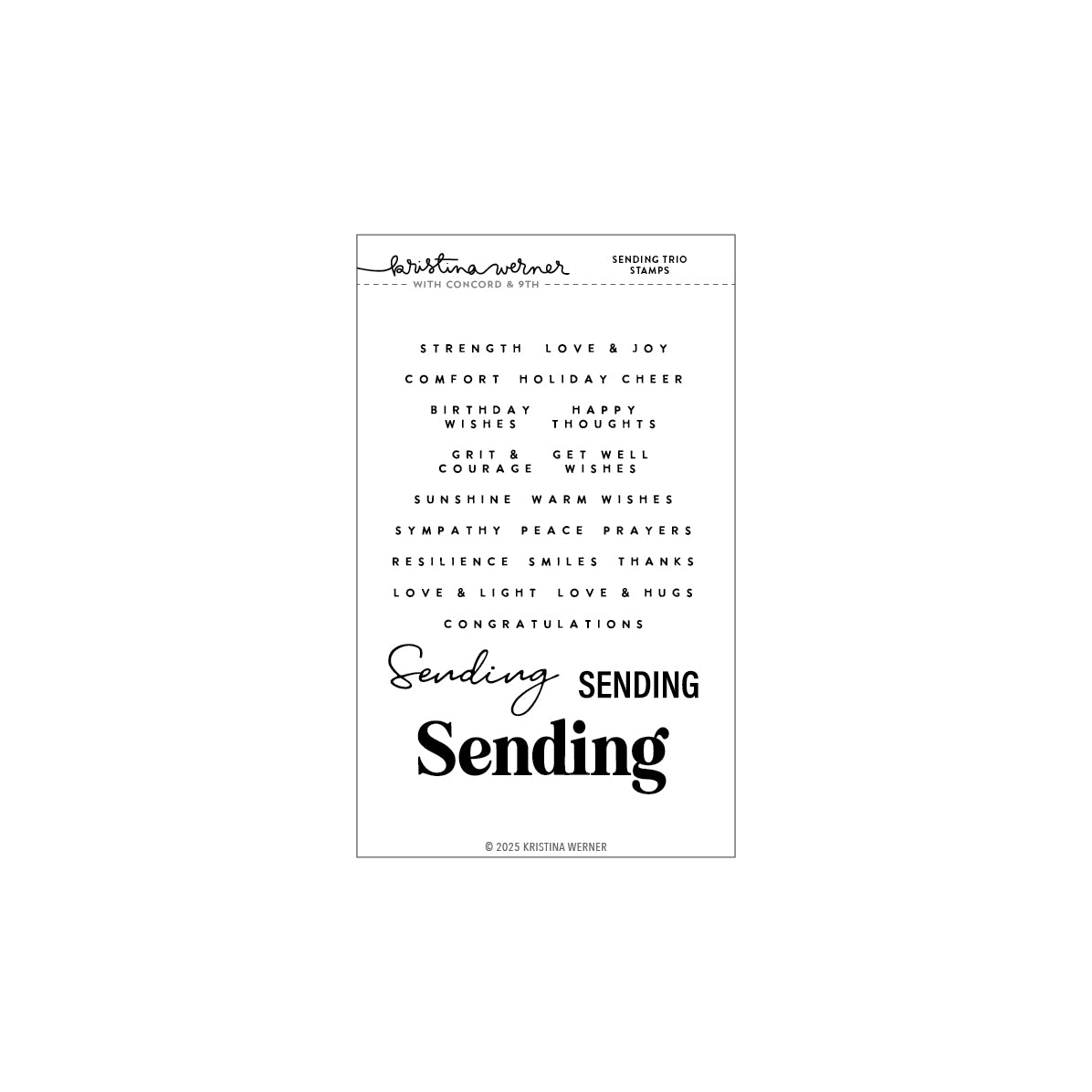 Concord & 9th Kristina Werner Sending Trio Stamp Set (4 x 6)