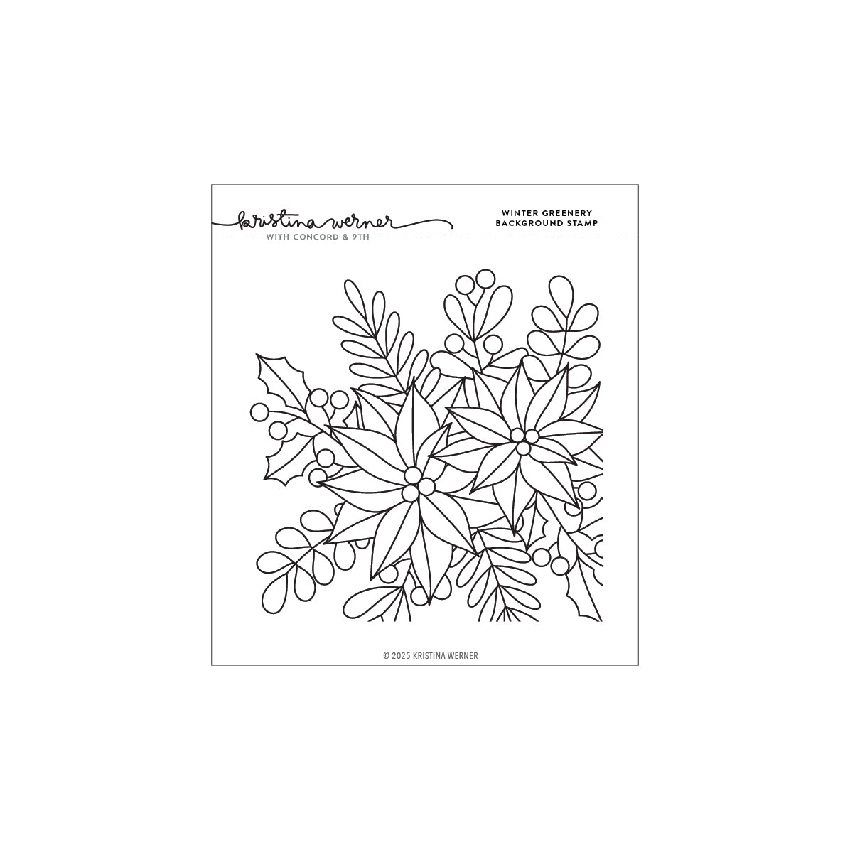 Concord & 9th Winter Greenery Background Stamp (6 x 6)