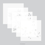 Concord & 9th Winter Greenery Background Stencil Pack (5 qty; 6 x 6)