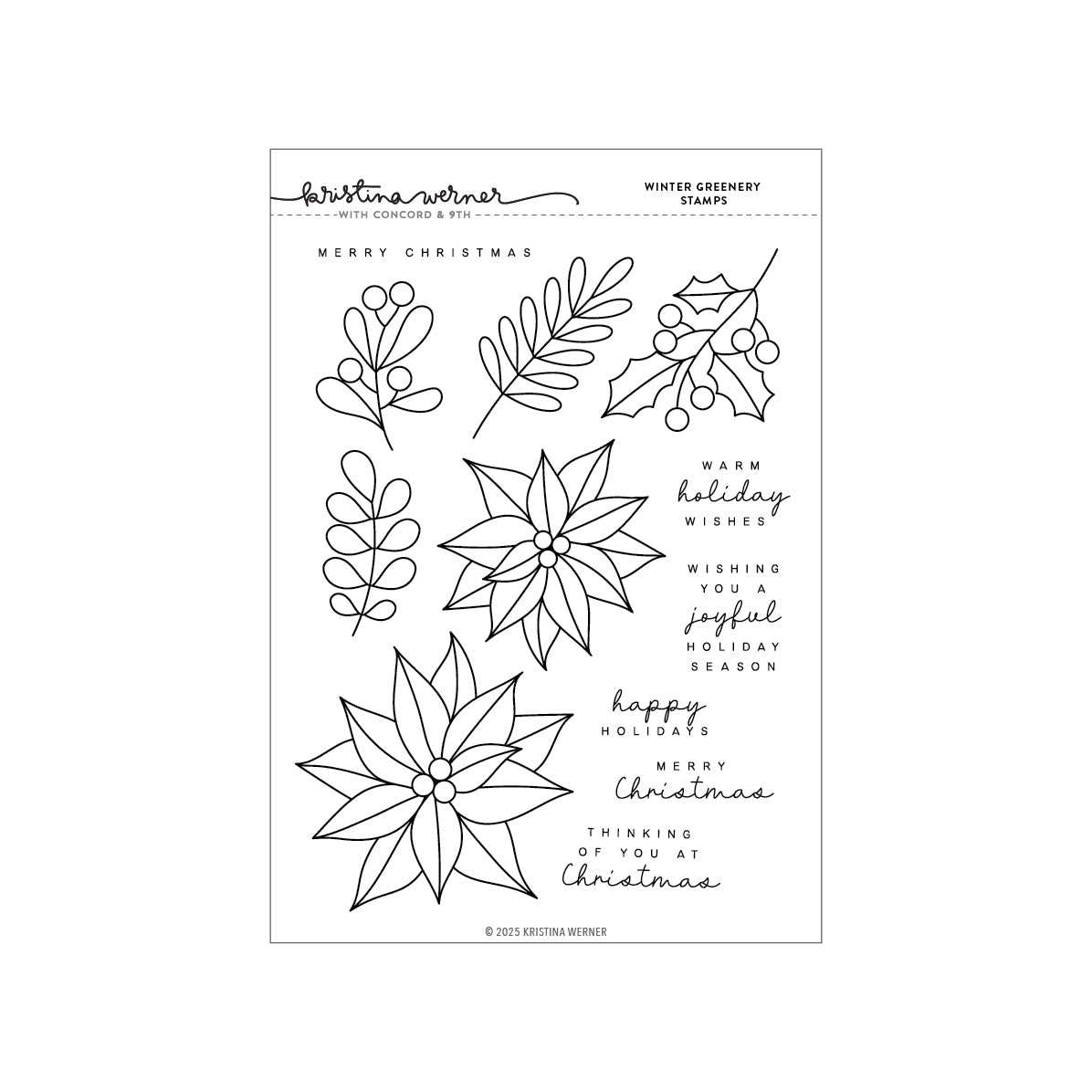 Concord & 9th Winter Greenery Stamp Set (6 x 8)