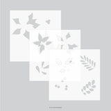 Concord & 9th Winter Greenery Stencil Pack (3 qty; 6 x 6)