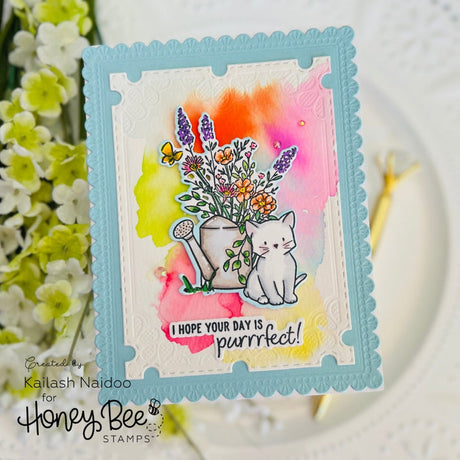 Honey Bee Stamps Meow & Furever 6"x 8" Clear Stamp Set & Coordinating Honey Cuts Bundle