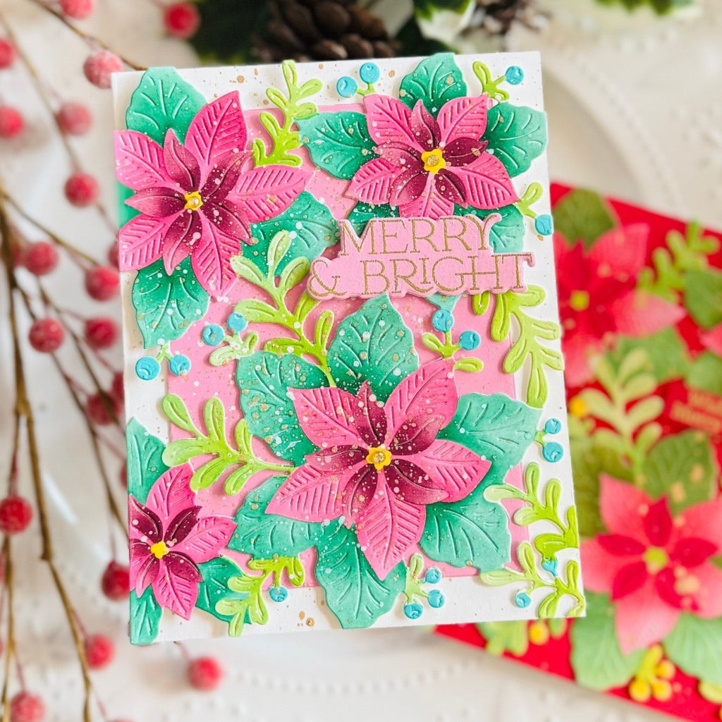Pinkfresh Studio Whispers of Poinsettia stencil