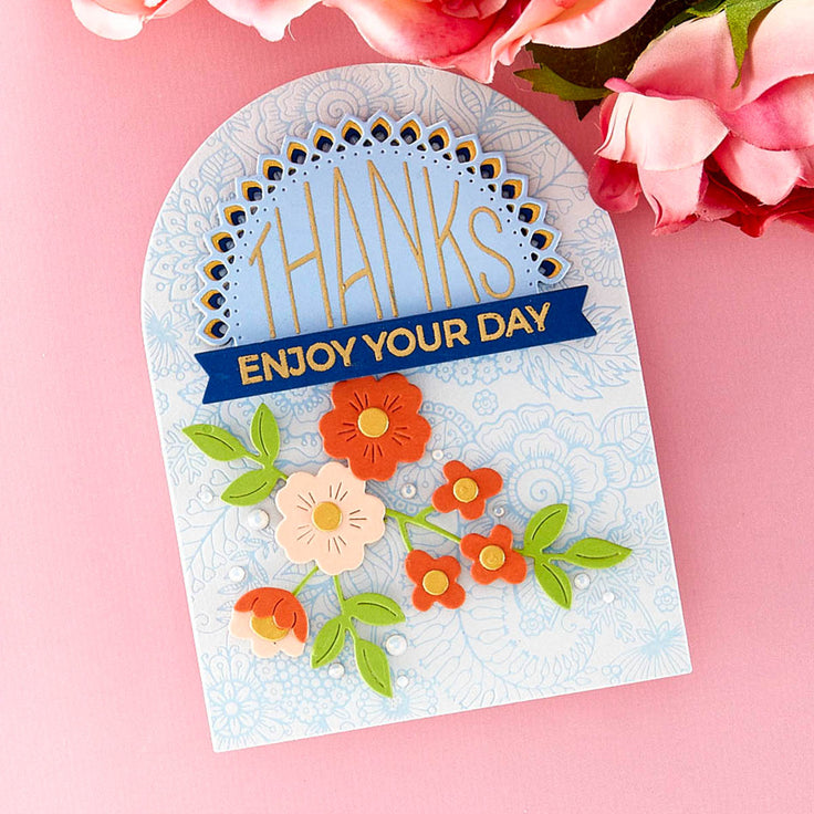 Spellbinders Kaleidoscope Arch Sentiments Clear Stamp Set - Kaleidoscope Arch Collection