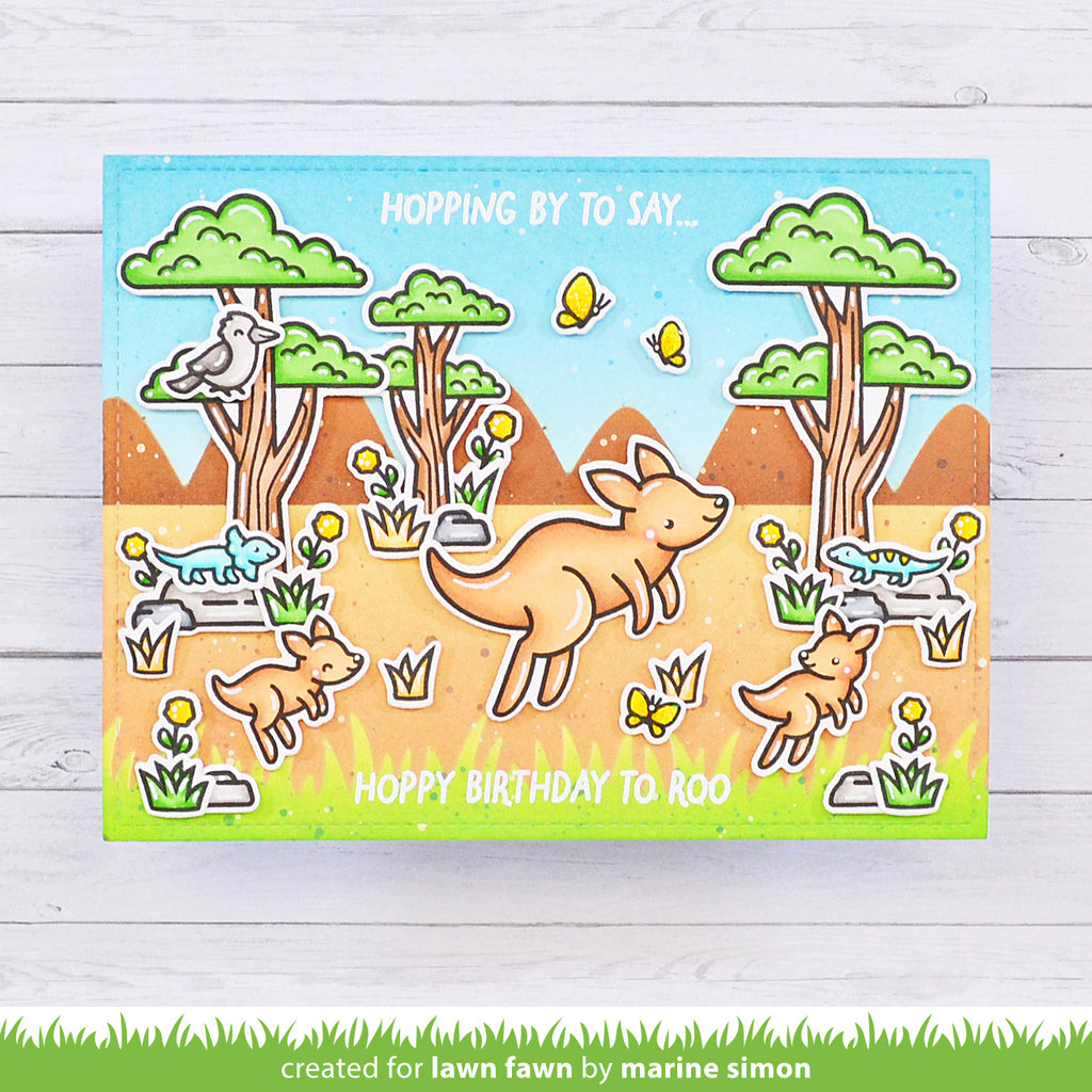 Lawn Fawn Kanga-riffic Stamp and Die Set Bundle