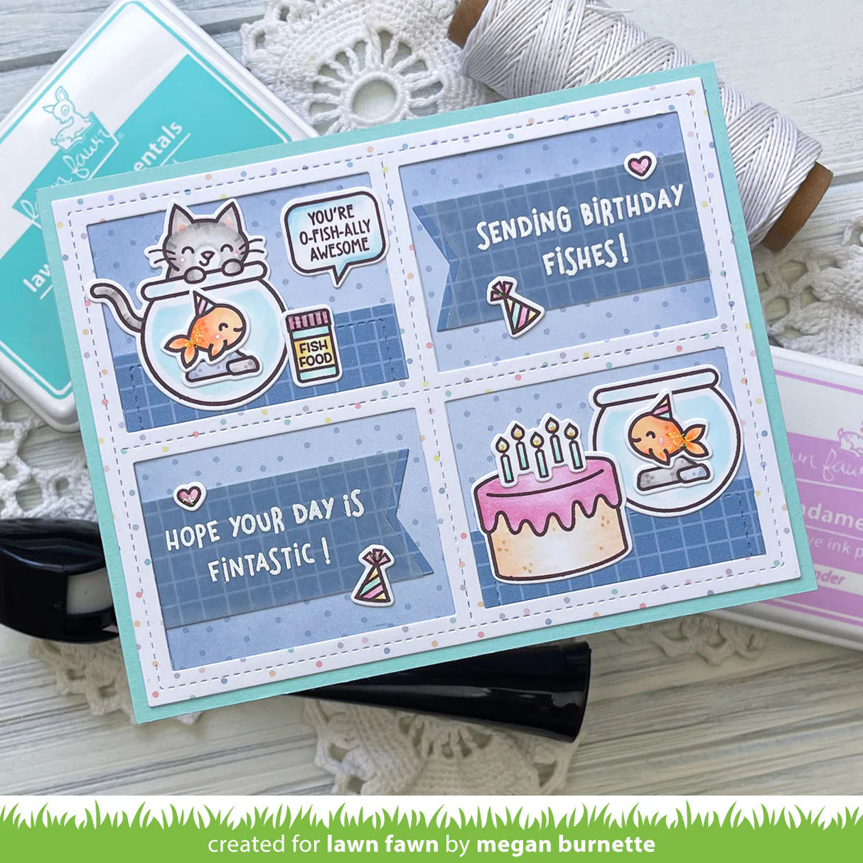 Lawn Fawn keep on swimming add-on stamp