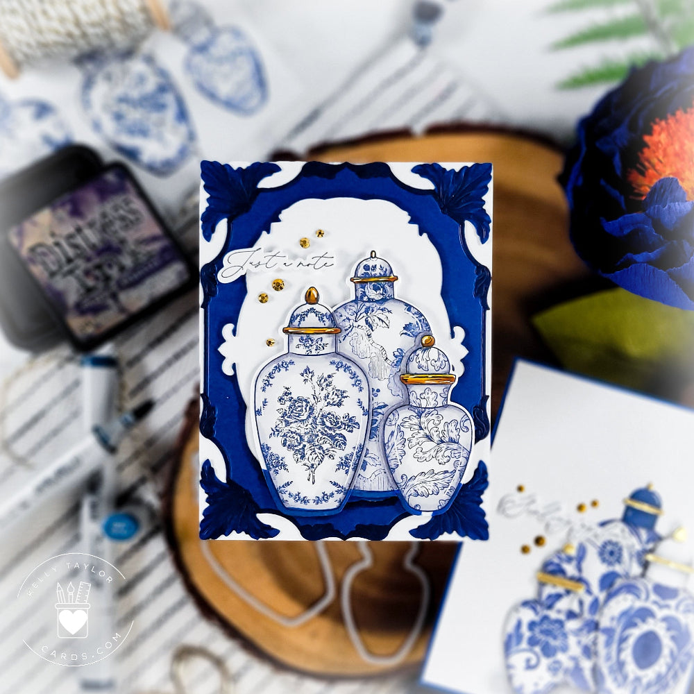 Honey Bee Stamps Ornate Ginger Jars Stamp, Honey Cuts & Stencil Bundle