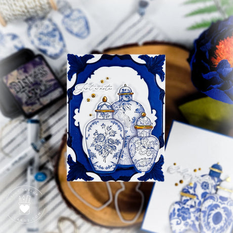 Honey Bee Stamps Ornate Ginger Jars Stamp, Honey Cuts & Stencil Bundle