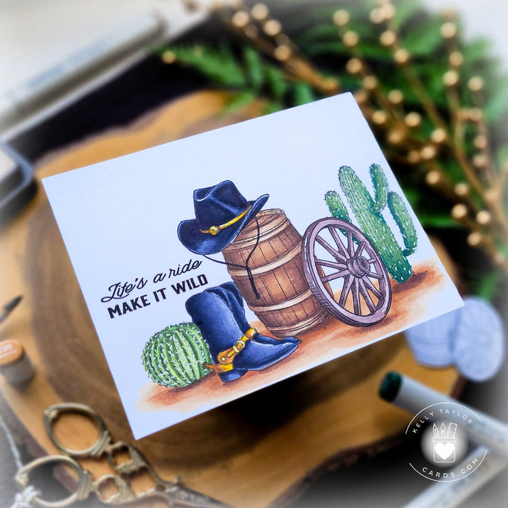 Honey Bee On The Range - 5x7 Rubber Cling Stamp